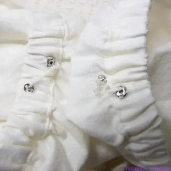 NEW Madewell Linen-Cotton Puff-Sleeve Mini Dress, lighthouse, size 6 - Picture 10 of 16